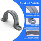 1/2 Inch PVC Pipe Strap, 2-Holes Conduit Pipe Clamps Plastic Pipe Supports (Grey, 20 Pcs)