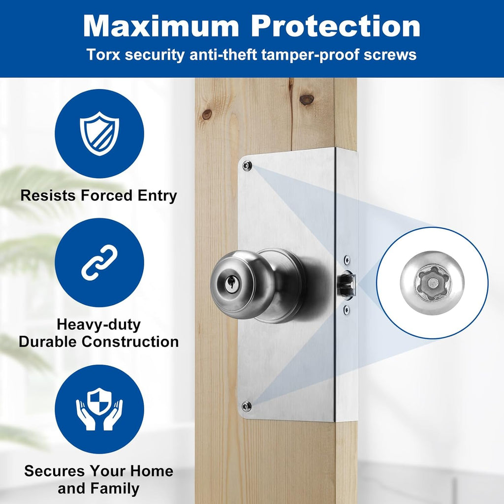 U9585 Door Reinforcement Plate & U9476 Latch Strike for 1-3/8" Thick Doors | Fits 2-3/8" (60mm) backsets,Stainless