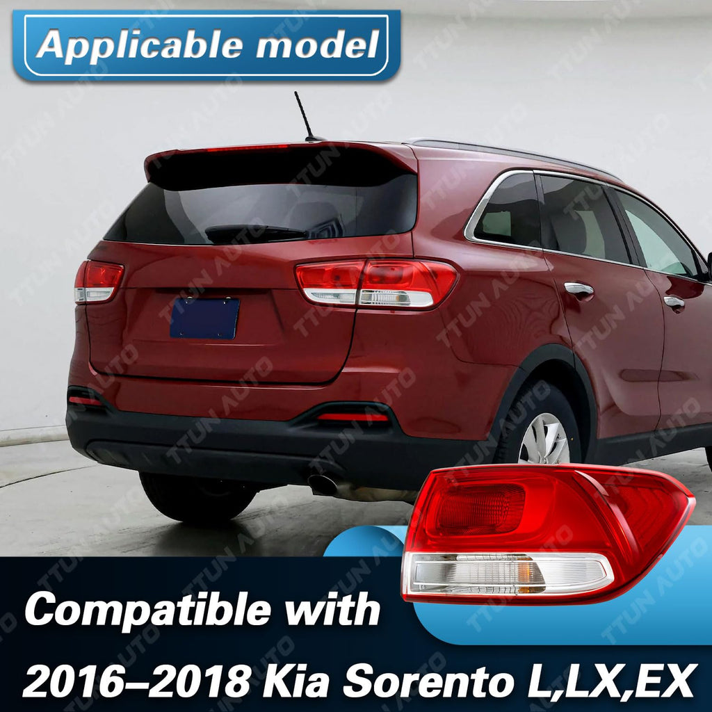 Compatible with 2016-2018 Kia Sorento L/LX/EX Halogen Outer Tail Light Low Configuration 92401-C6000