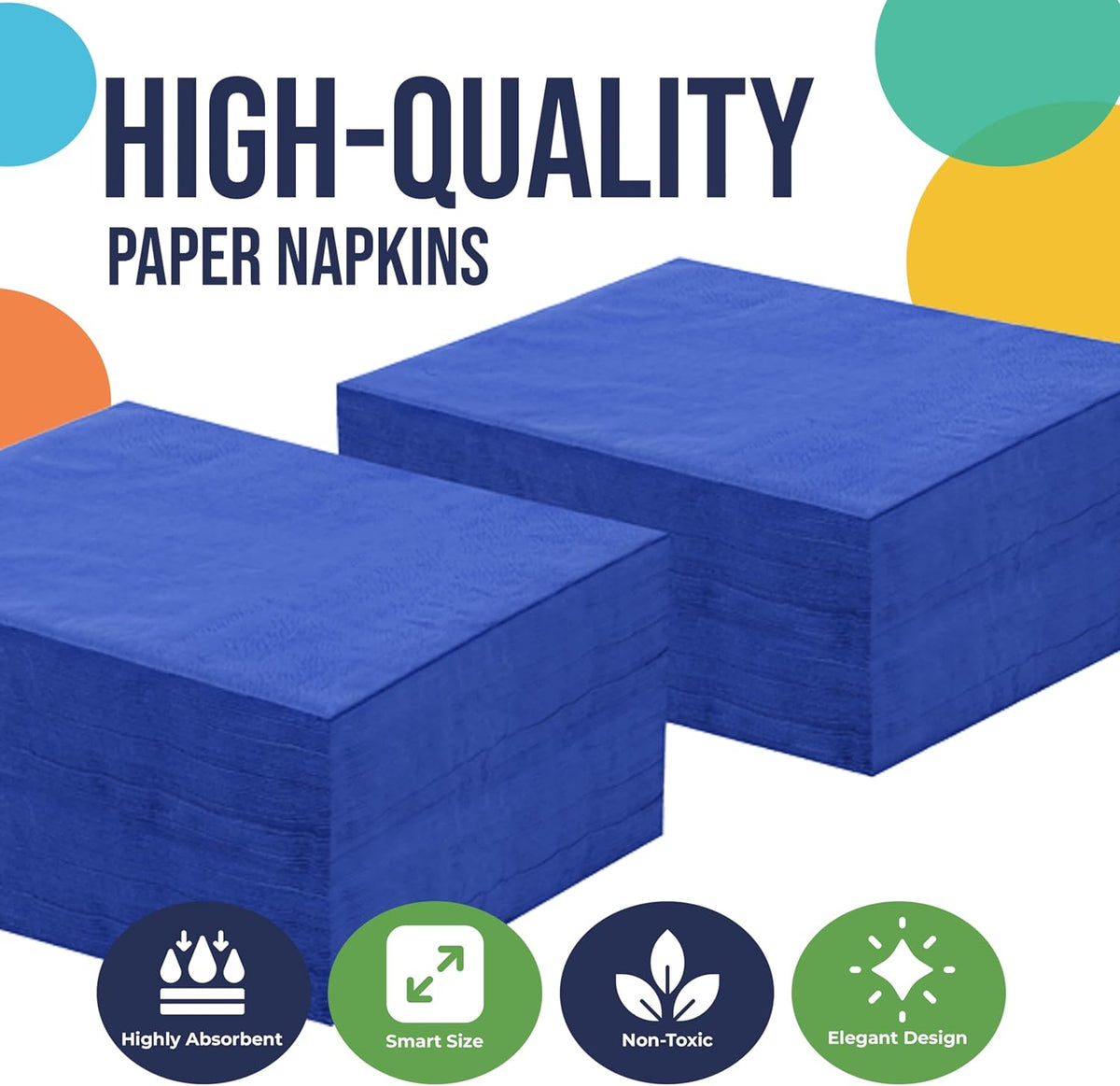 Dark Blue Dinner Napkins Bulk Paper Napkins 300 Pcs