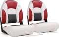 Deluxe A Pair of Marine High Back Folding Boat Chair Fishing Boat Seat,for Fishing, Bass/Jon/Pontoon Boat Chairs, 4