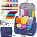 Crochet Kit for Beginners, All in One Crochet Kits with 840 Yards Crochet Yarn, Ergonomic Crochet Hooks Set with Yarn