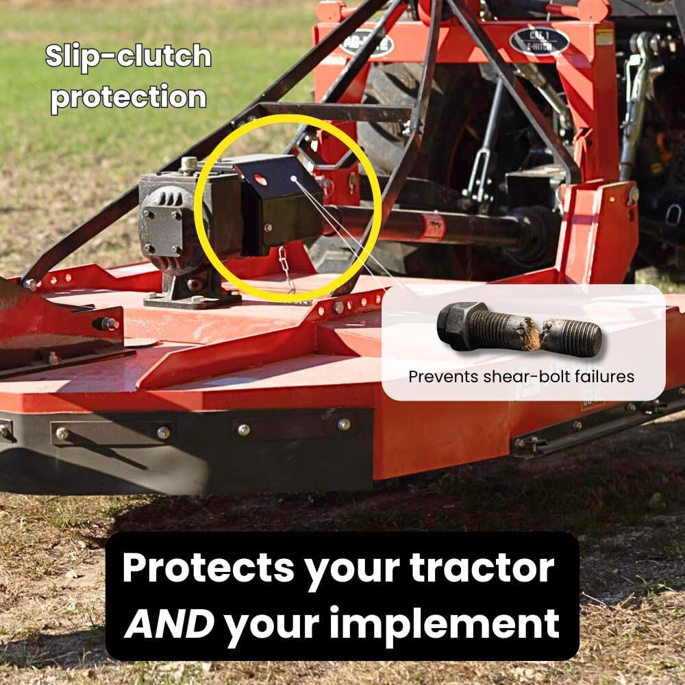 48 Inch Brush Hog Tractor Rotary Cutter with PTO, Fits 22-50 HP | Cat 1 & 2, Heavy Duty 3 Point PTO Rotary Mower, 6
