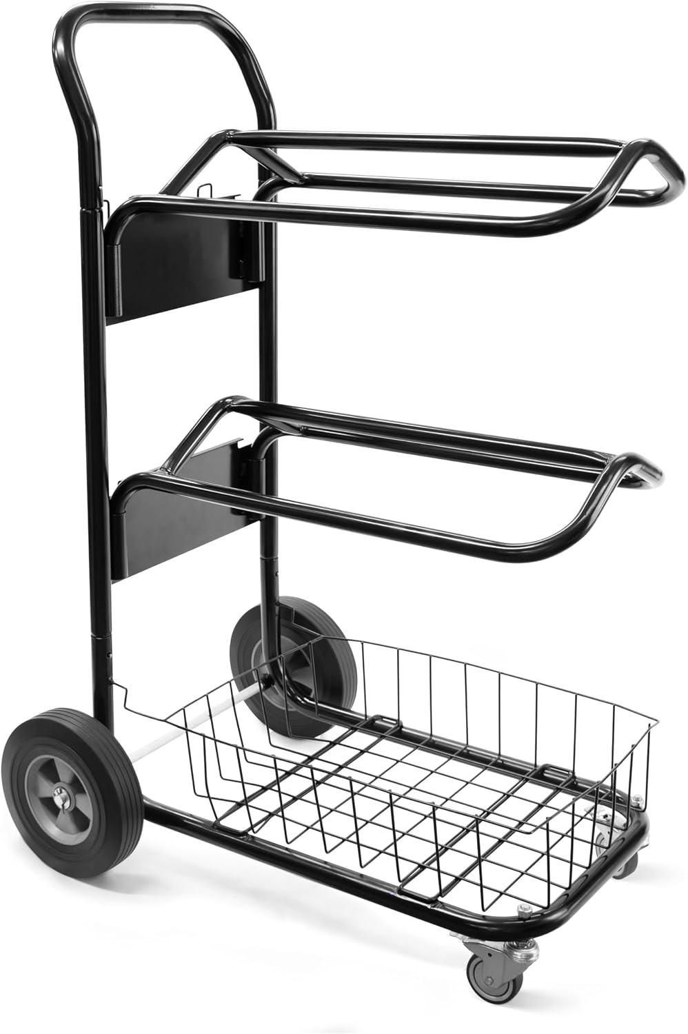 220 Lbs Rolling Saddle Rack Cart with Basket – Heavy Duty Saddle Stand for Western Horse Gear, Organizers and Storage