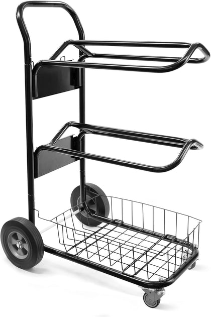 220 Lbs Rolling Saddle Rack Cart with Basket – Heavy Duty Saddle Stand for Western Horse Gear, Organizers and Storage