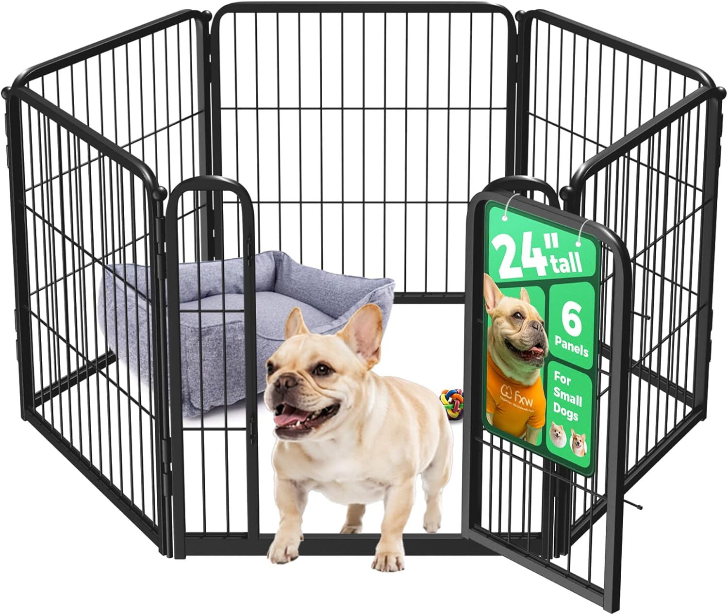 Homeplus Unleashed Indoor Dog Playpen - Stress-Free and Safe Play, Heavy Duty 24 Inch 6 Panels Dog Pen for Puppy and