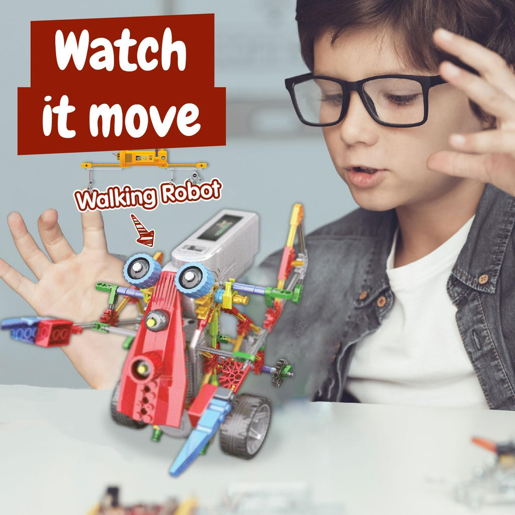 Robotics Alfabot - Robot Building Kit for Kids, 238 Pieces - Build Your Own Robots and Make Them Move - 3 Different