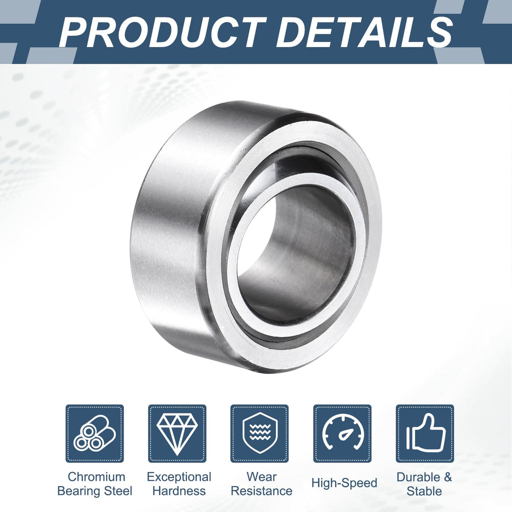 uxcell COM12T Spherical Plain Bearings 3/4" x1-7/16x3/4 Chrome Steel