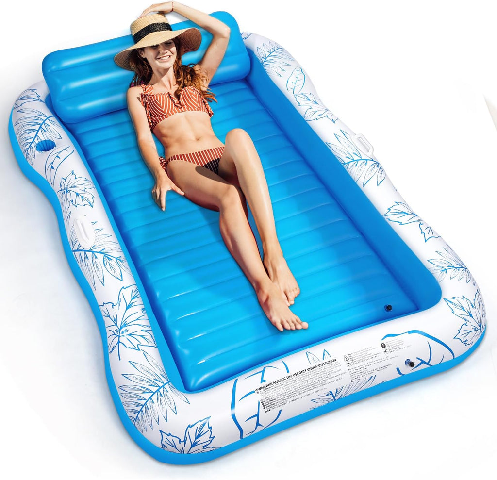 Inflatable Adult Pool Lounger Float - BAIAI Large Beach Sun Tanning Floats Raft Sunbathing Water Lounge Floaties Tub