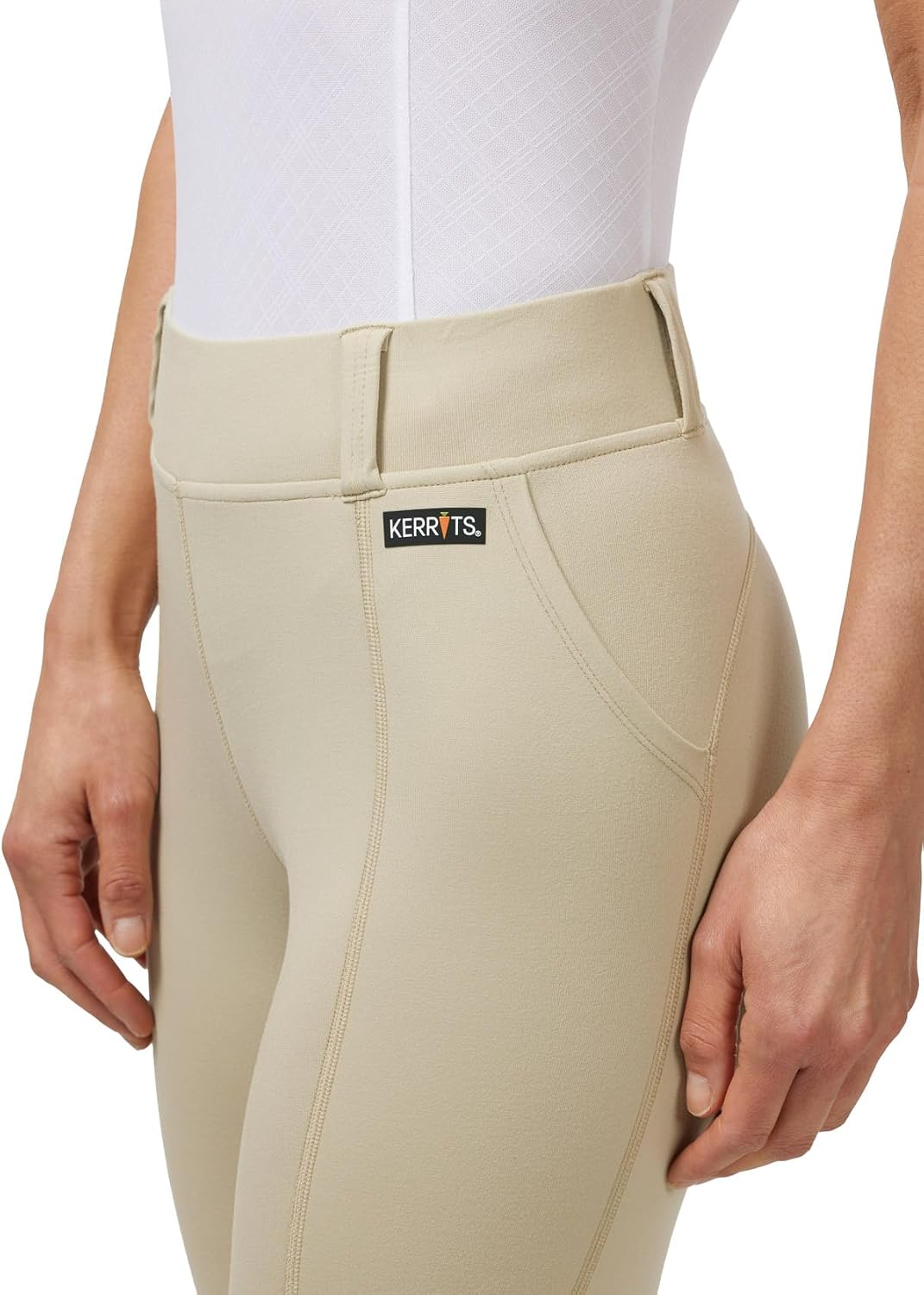 Women's Performance Knee Patch Horse Riding Tights – Breathable Lightweight Equestrian Schooling Leggings, Pockets