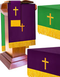 3 Set Parament Table Runner Altar Cloth Green and Purple