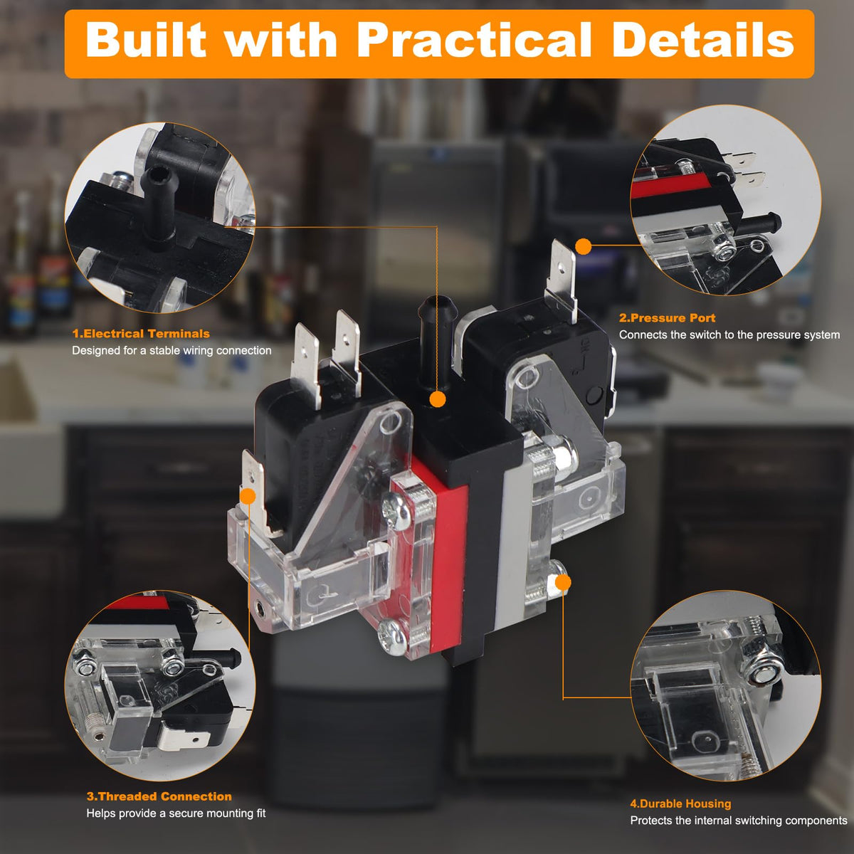11-0504-01 Pressure Switch Ice Machine Parts Compatible with Scotsman