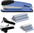 Metal Stapler Heavy Duty for Desk - 50 Sheet Capacity with 2000 Pieces 1/4", 5/16" Staples and Staple Remover, No