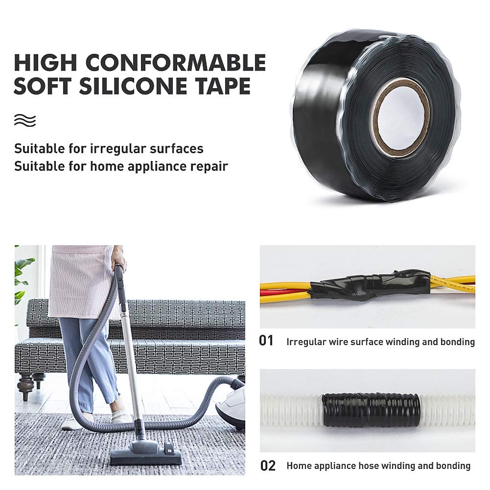 CLAVICHORD Seal Self Fusing Silicone Tape - 1 Inch Wide and 15 Feet Long