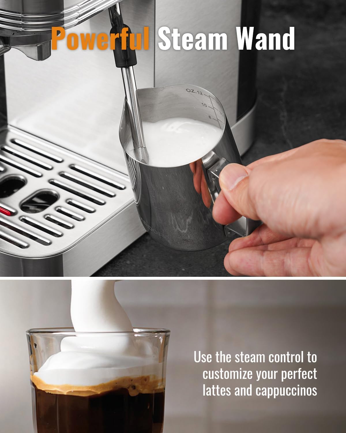 Espresso Machine 20 Bar, Professional Espresso Machine with Milk Frother and Touchscreen, Expresso Coffee Machines