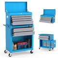 8-Drawer Rolling Tool Chest, Tool Storage Cabinet w/Lockable Wheels, Detachable Top, Drawers & Side Hooks, Mechanic