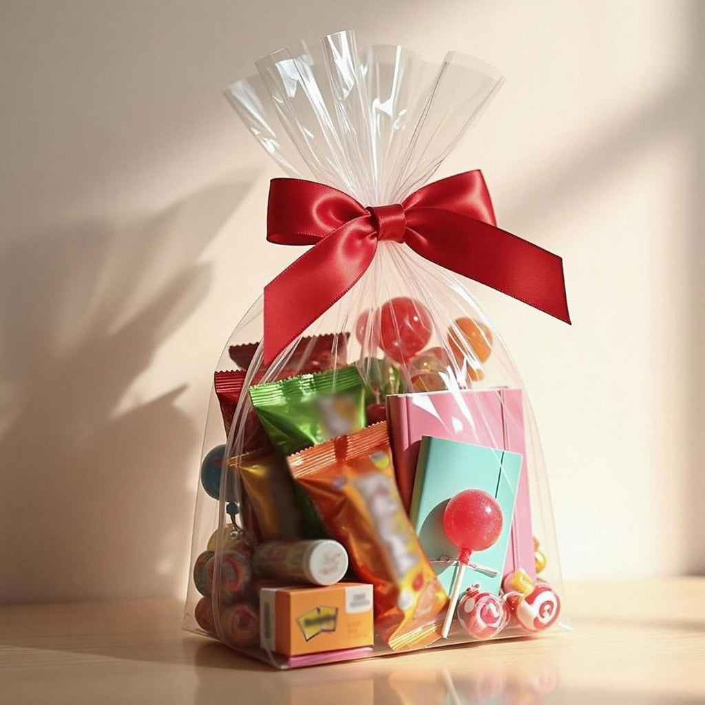 Flat Bottom Cellophane Treat Bags 100 Pcs 10x4x14 Inches