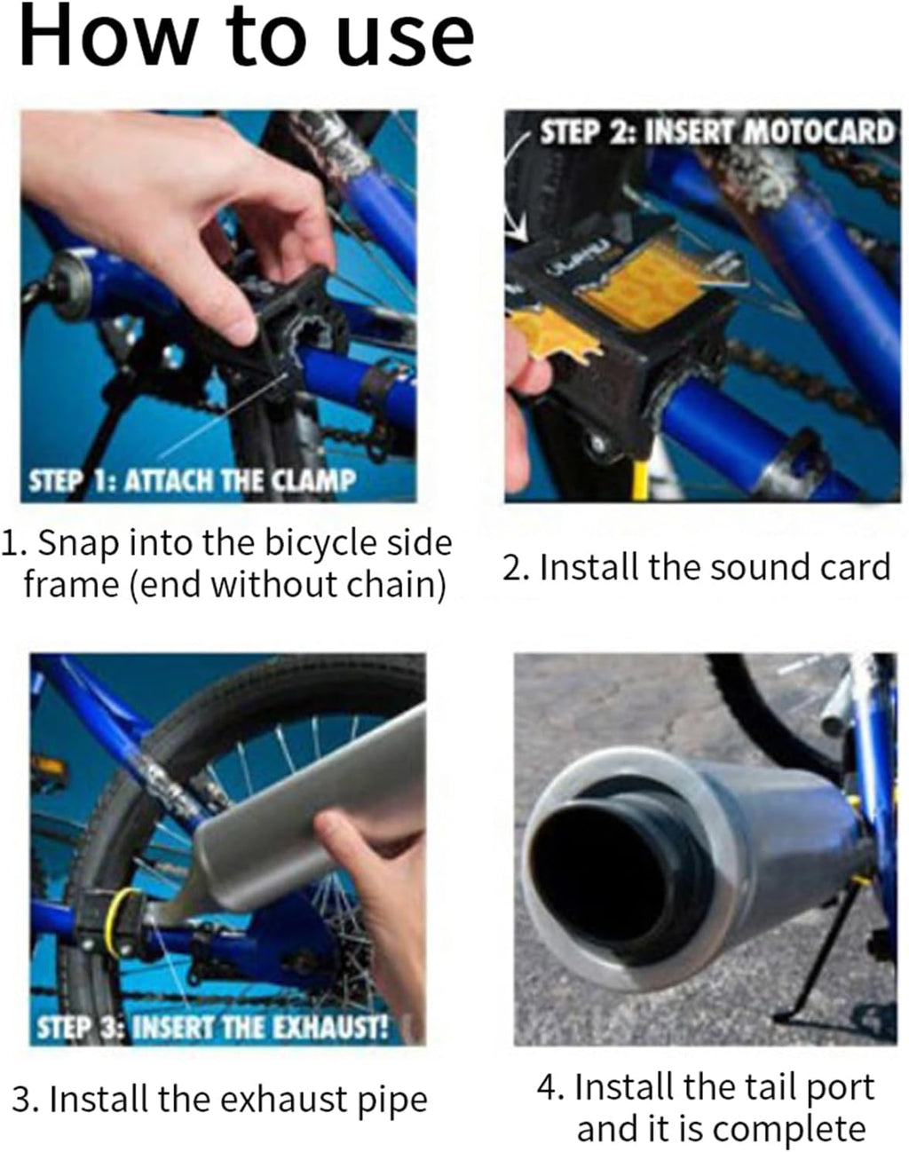 Bicycle Exhaust Sound System, Bike Motorcycle Spoke Turbo Exhaust Pipe System