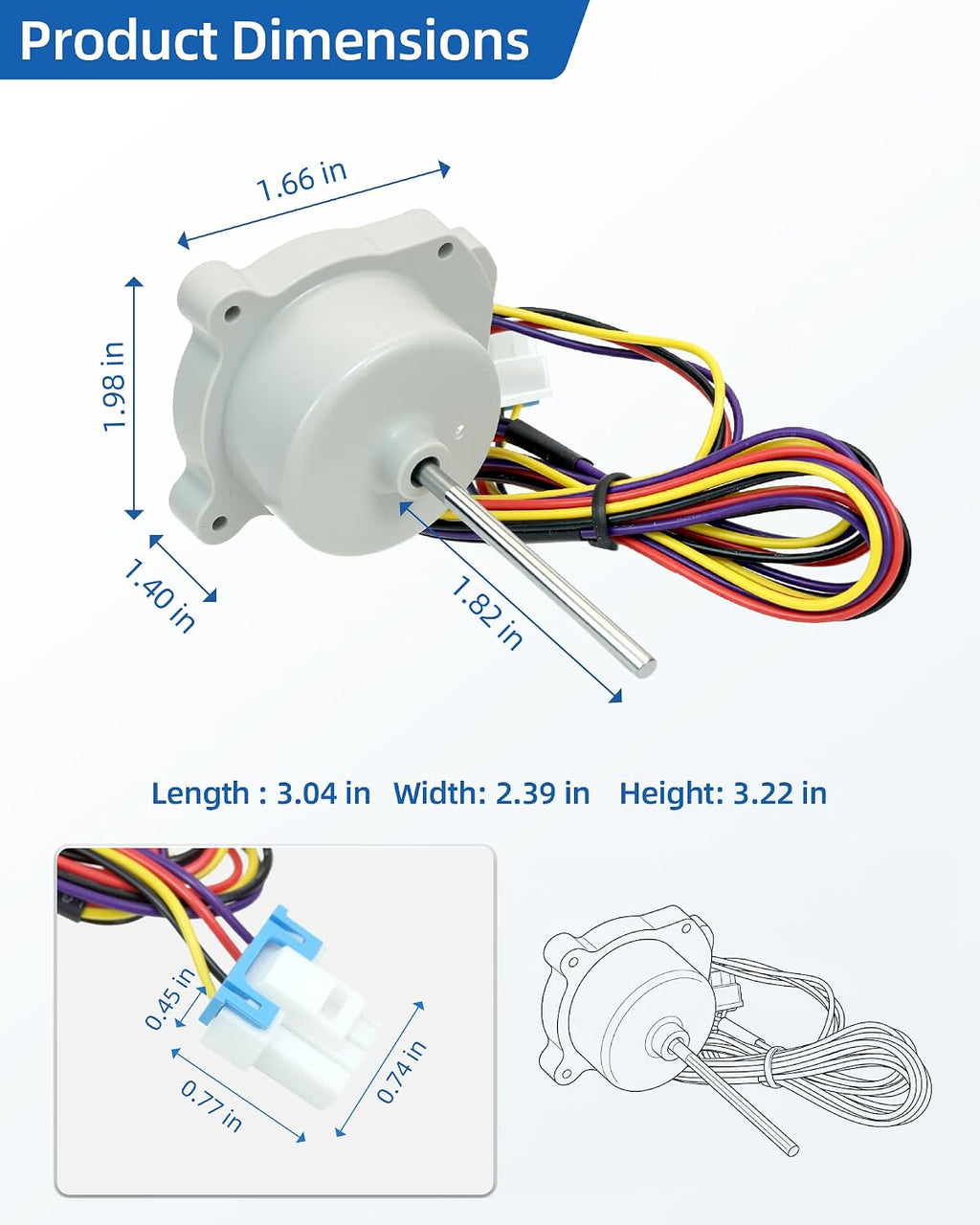 LRTLS2403S LTCS24223S Refrigerator Evaporator Fan Motor Fit for LG