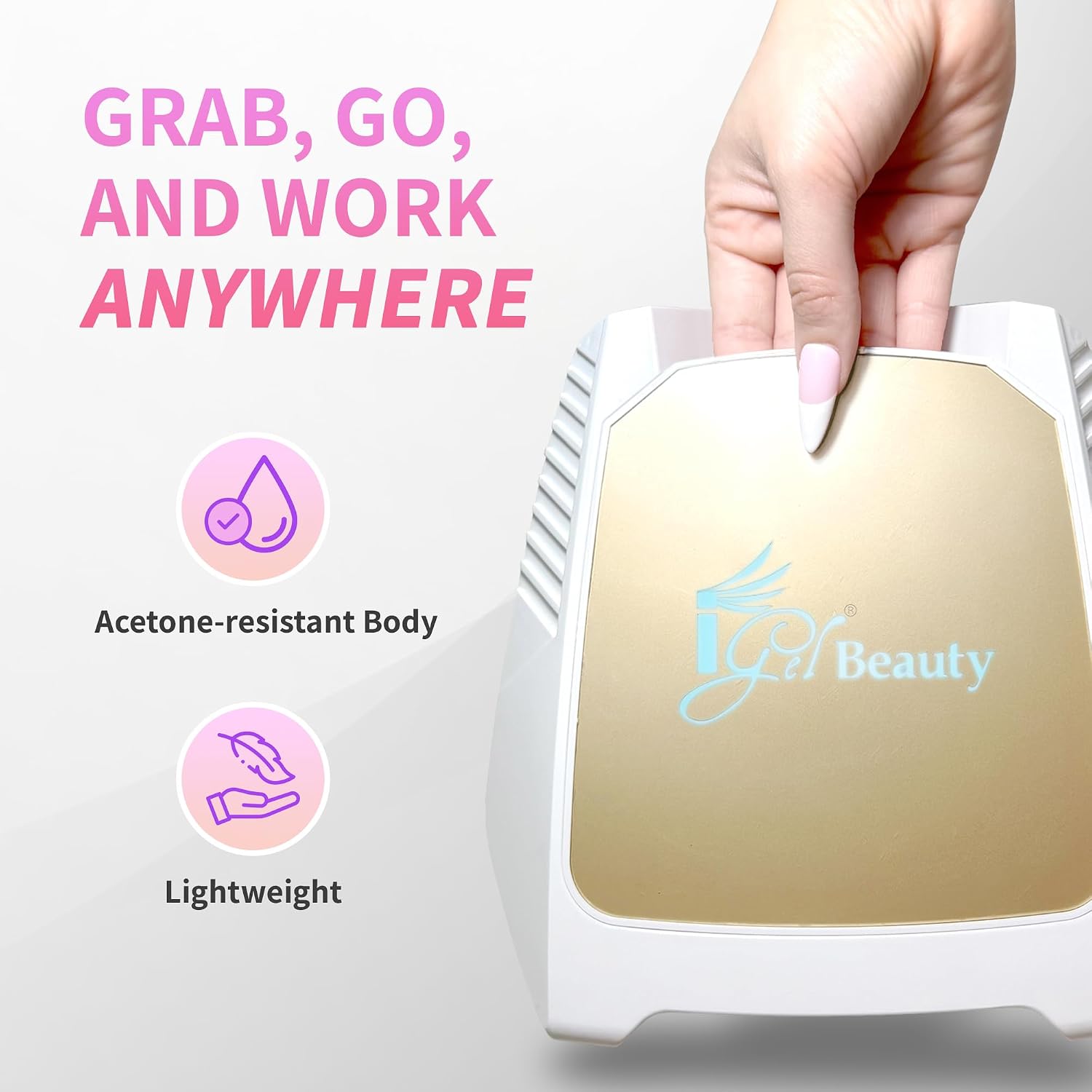 Hybrid PRO 2.0 UV/LED Nail Lamp – 48W Wireless Rechargeable Nail Dryer, Full Hand Curing, Smart Motion Sensor