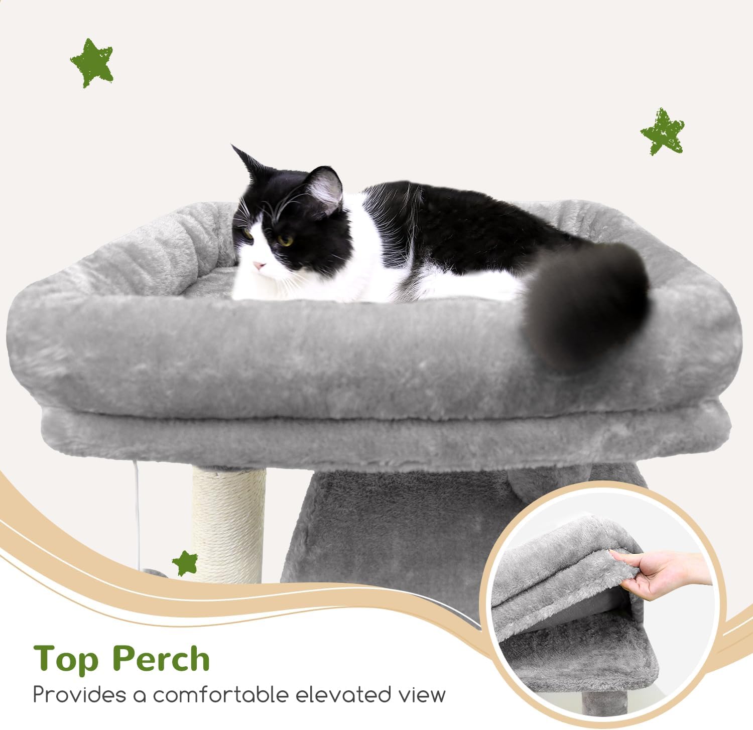 Heavy Duty Cat Tree, 70 inch Sturdy Cat Tree for Indoor Cats Extra Large Cat Tower with Scratching Post, Hammock, Cat