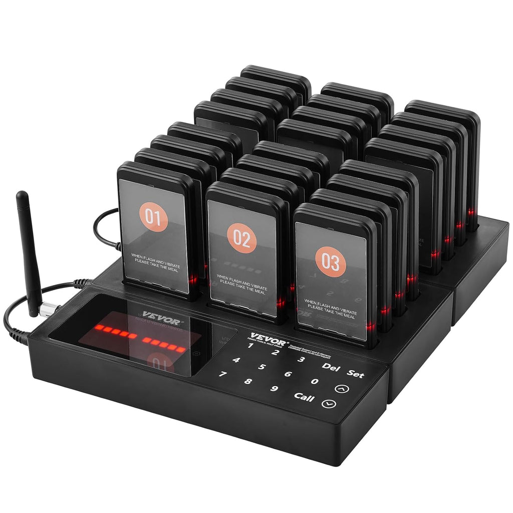 Restaurant Pager System,Touch Screen Keyboad Wireless Long Range Lineup Waiting Queue Signal, Guest Customer Calling