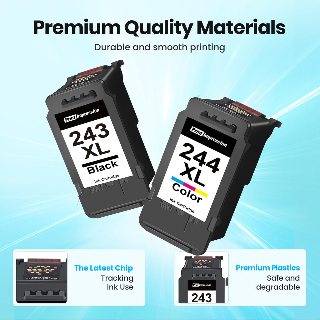 PG-243 CL-244 Ink Replacement for Canon 243 and 244 Ink Cartridges (2-Pack)