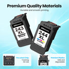 PG-243 CL-244 Ink Replacement for Canon 243 and 244 Ink Cartridges (2-Pack)