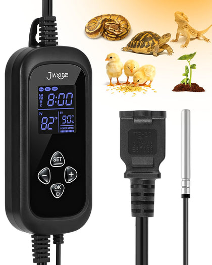 450W Reptile Thermostat Controller - PID Dimming Thermostat Control with Day/Night Timer for Reptile Heat Lamps