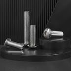 VGBUY 12Pcs 3/8-16 x 1-3/4" Button Head Socket Cap Bolts Screws, 304 Stainless Steel 18-8, Allen Hex Drive, Bright Finish, Fully Threaded, Hex Spanner Included