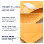 Natural Kraft Bubble Mailer Envelopes, Large Bubble Mailers 10.5x15 Inch, 50 Pack Padded Envelopes, Self-Seal