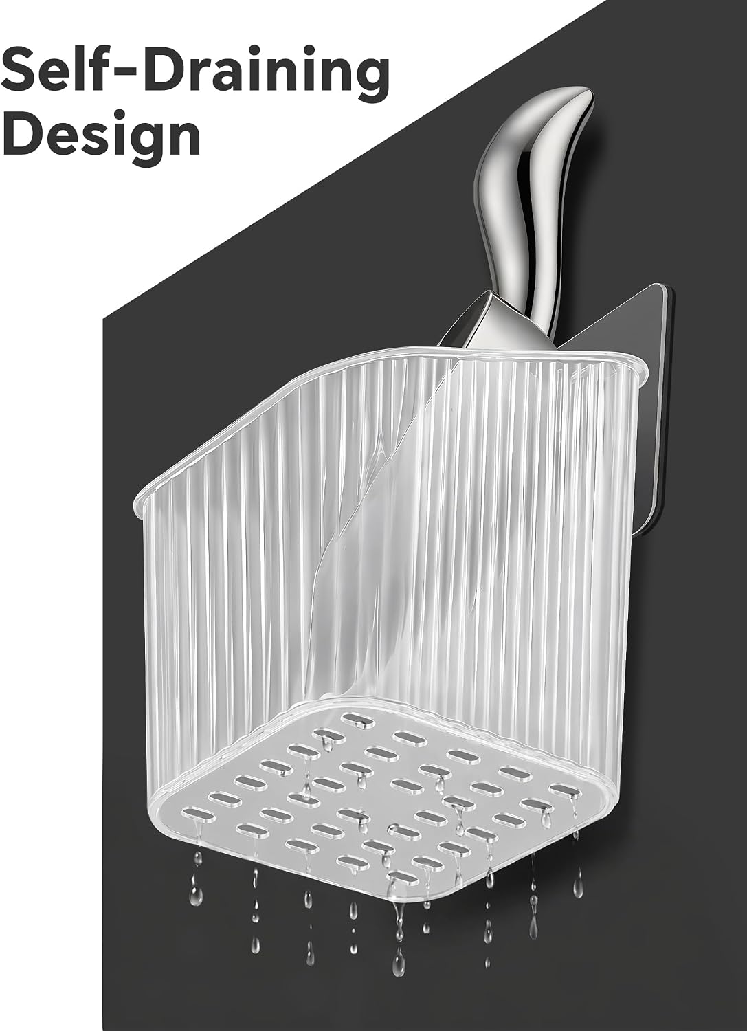 6oz Stainless Steel Ice Scoop for Freezer with Draining Holder