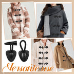 4 Pairs Black Toggle Closures for Coats and Jackets