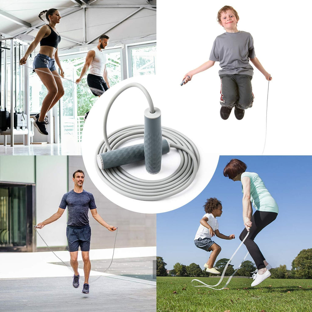 Weighted Jump Rope Workout-1LB Professional Skipping Rope with Adjustable Length and Silicone Comfortable Grips,Heavy