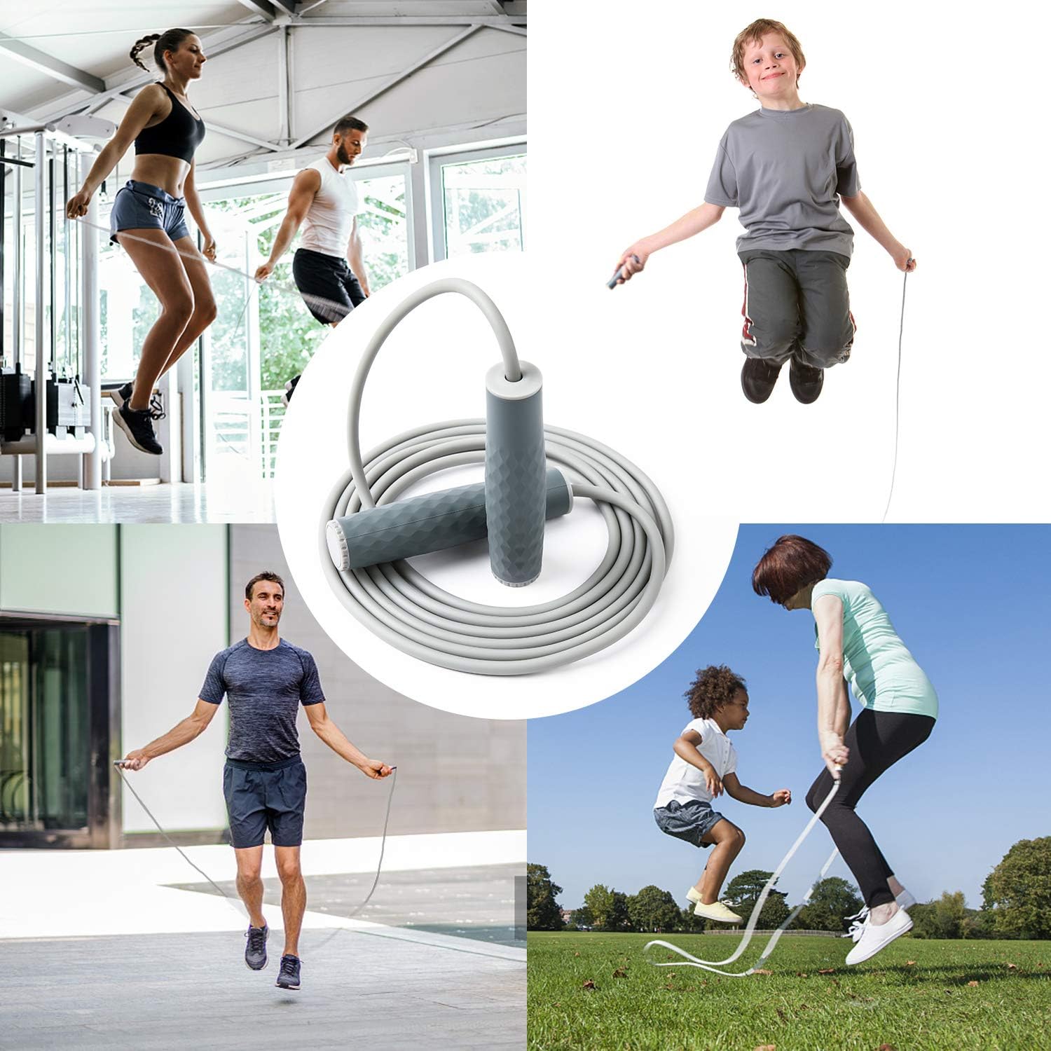Weighted Jump Rope Workout-1LB Professional Skipping Rope with Adjustable Length and Silicone Comfortable Grips,Heavy
