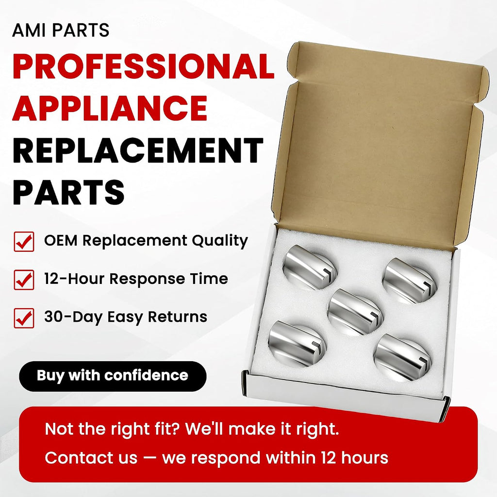 Stainless Steel WB03X24818 Stove Knob Replacement for GE | Replace AP5989029, PS11729081 and JGB6, JGB7, JGB8, JGBS