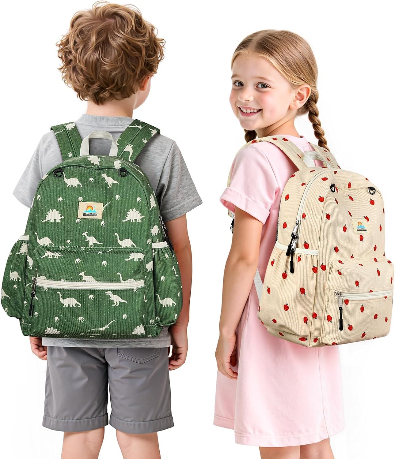 Corduroy Kids Backpack for Boys and Girls 5-8: Boys Backpack for Elementary Kindergarten - 15 inch Cute Backpacks for