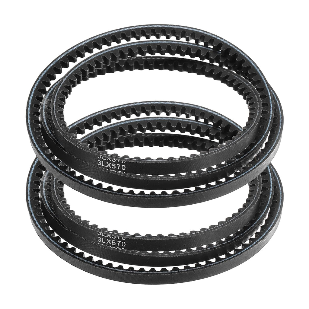 uxcell 2Pcs 3L570 Rubber V Belt, 57" Outer Circ x 0.37" Width x 0.22" Thick