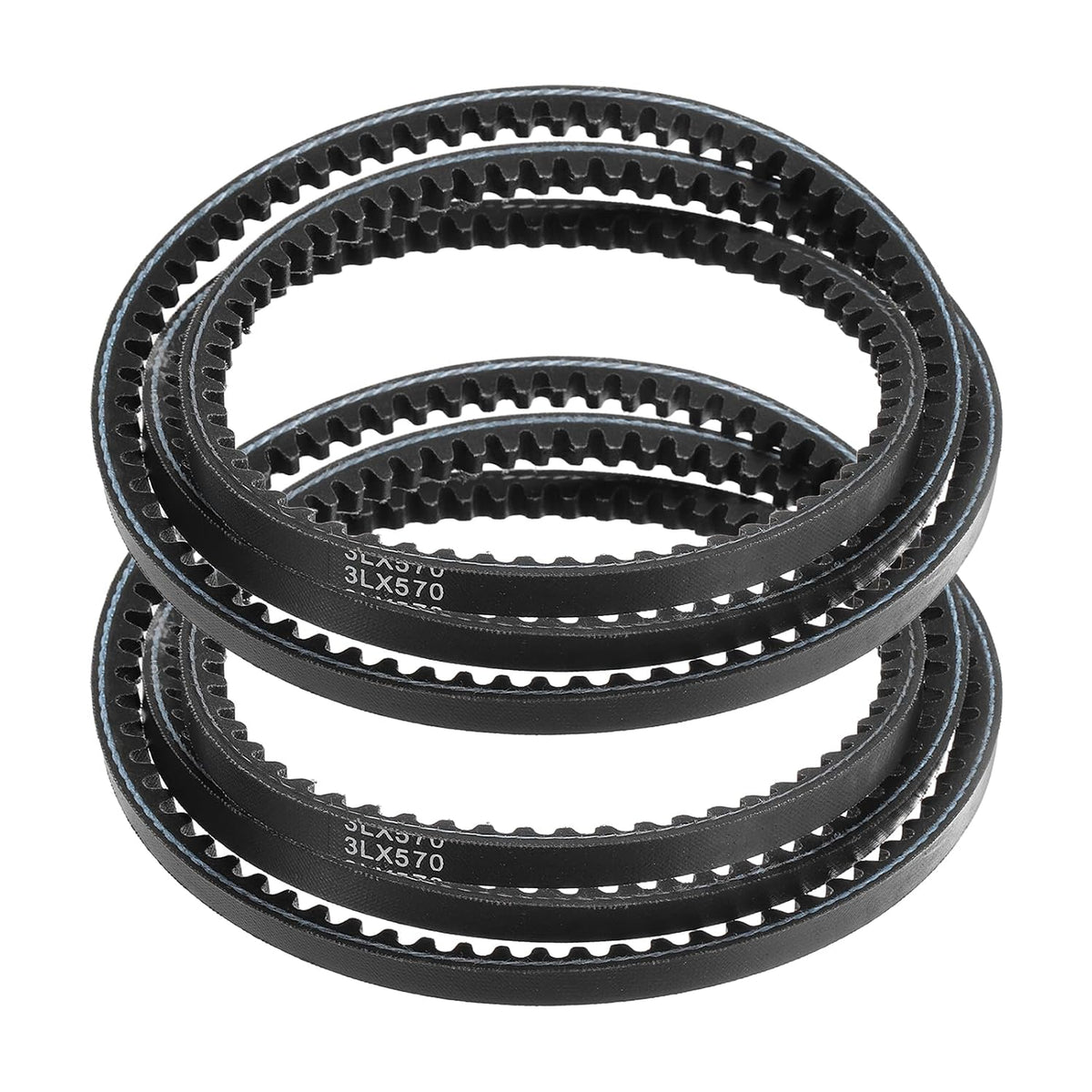 uxcell 2Pcs 3L570 Rubber V Belt, 57" Outer Circ x 0.37" Width x 0.22" Thick