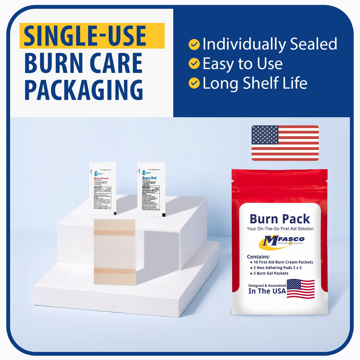First Aid Kit Refill Burn Care Refill Pack | Convenient & Portable