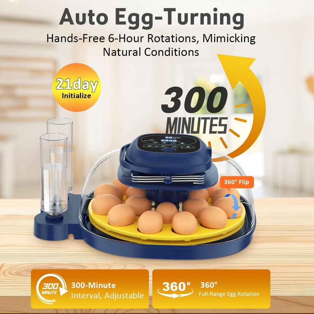 18-33 Egg Incubator for Hatching Eggs, Automatic Egg Turning, Egg Candler, Temperature/Humidity Control, Incubator