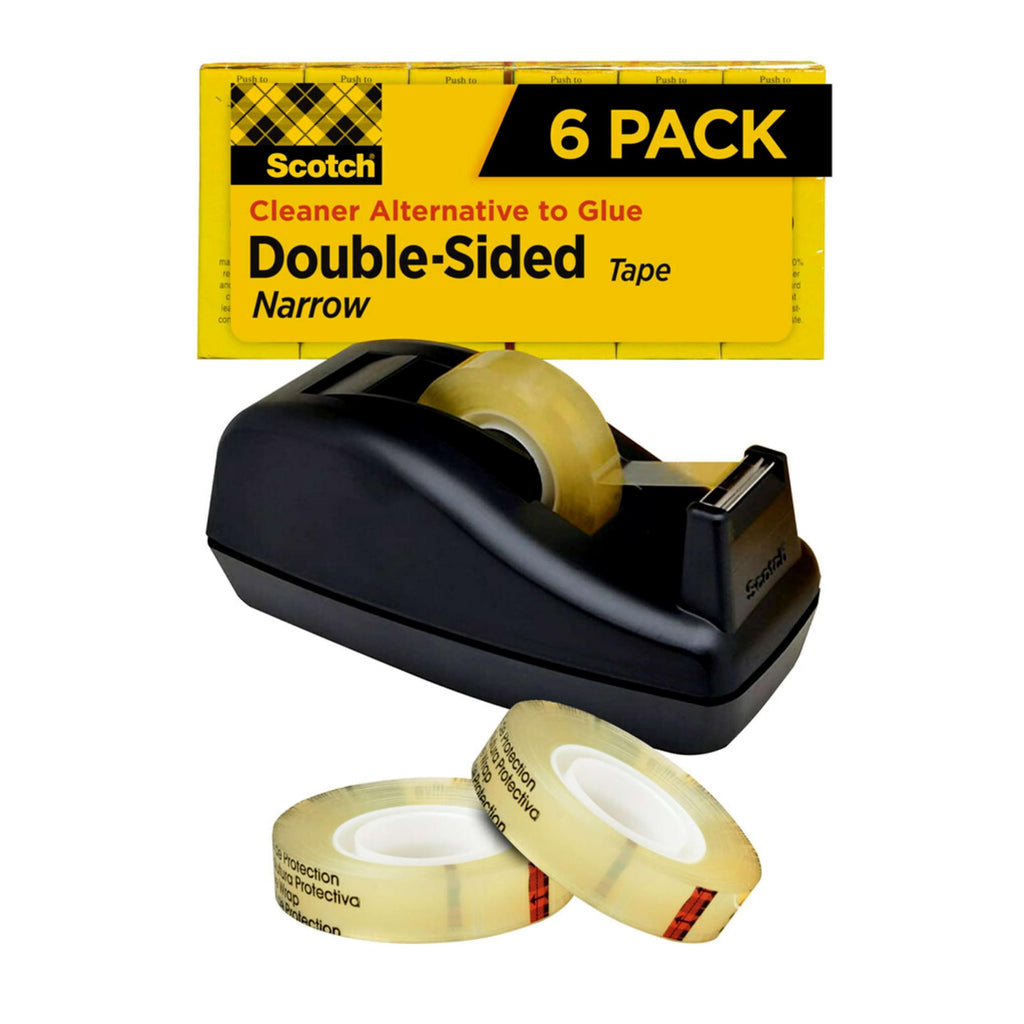 Double Sided Tape with Tape Dispenser, 0.50 in. x 900 in.