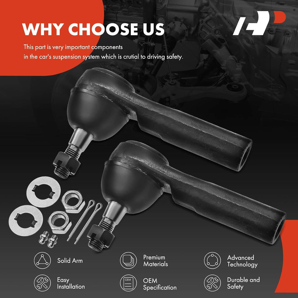A-Premium Front Outer Tie Rod End, Compatible with Chevrolet
