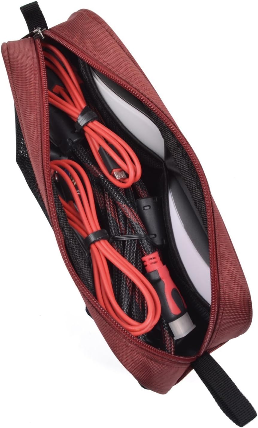 Universal Electronics Accessories Travel Organizer - Zipper Mesh Adapter Case for Laptop, Notebook, Tablet, Power