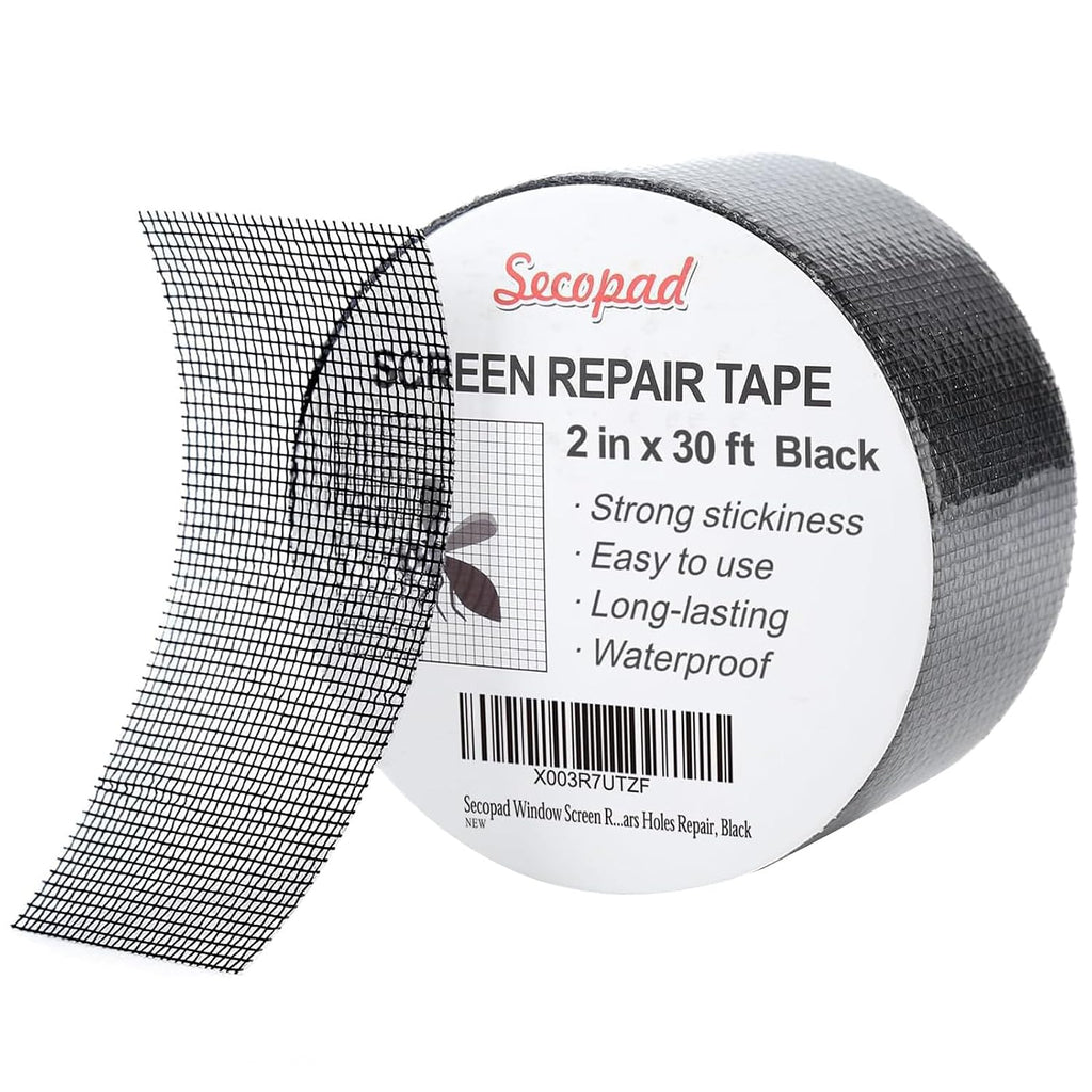 2" x 360" (30FT) Screen Repair Tape, Screen Repair Kit, Black