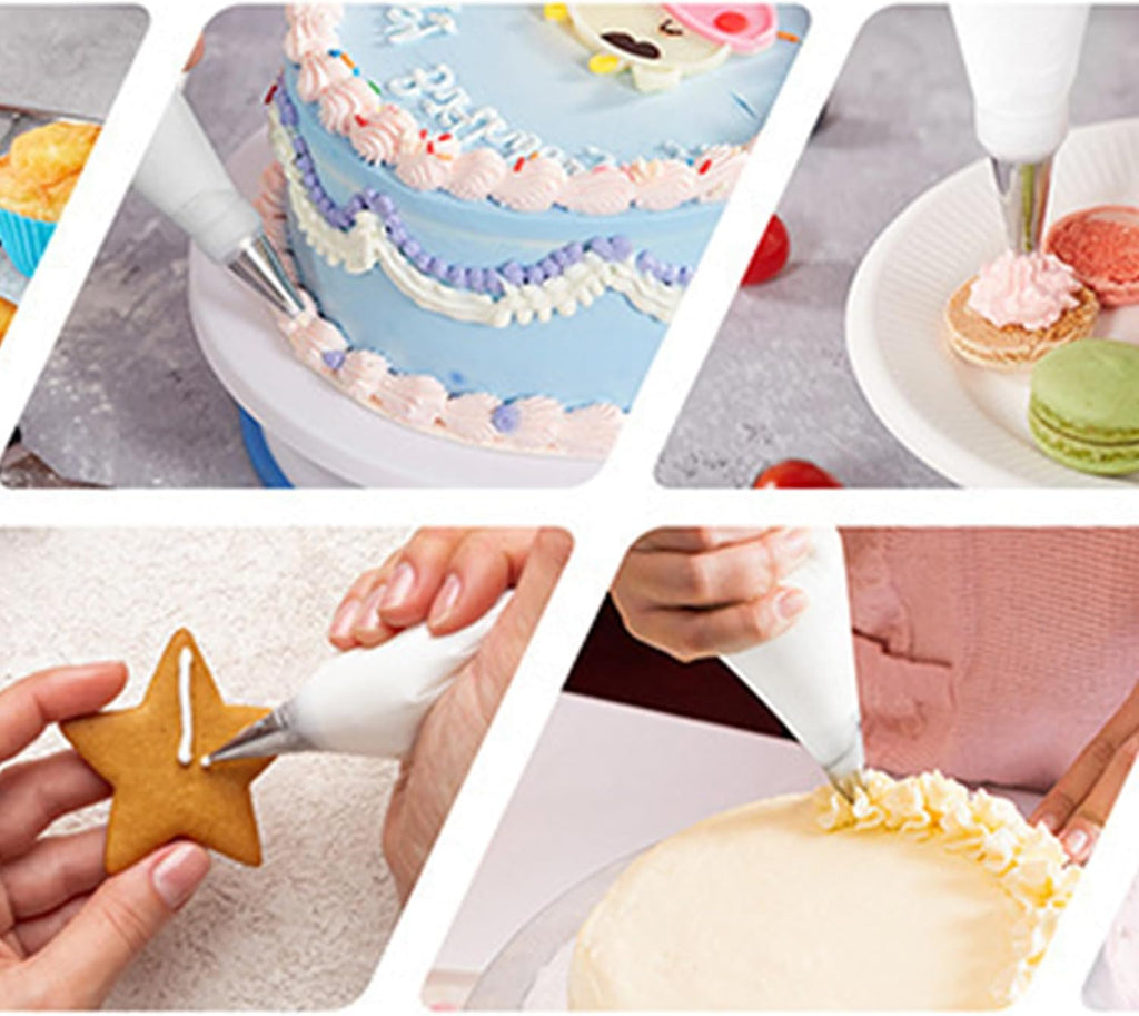 8-Piece Cake Decorating Kit with Rotating Cake Turntable