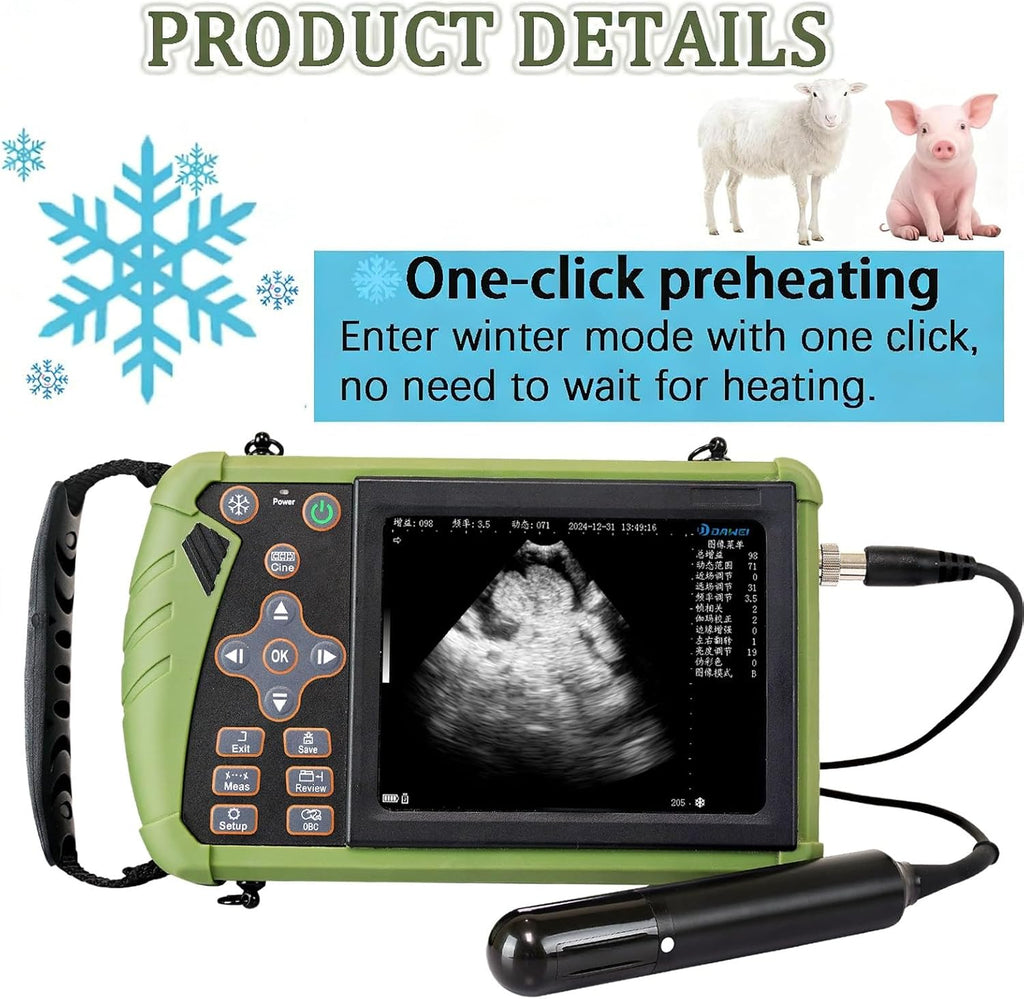 Vet Ultrasound Machine For Pregnancy Veterinary Ultrasound Scanner, Portable Handheld Vet Scanner, 3.5Mhz Waterproof