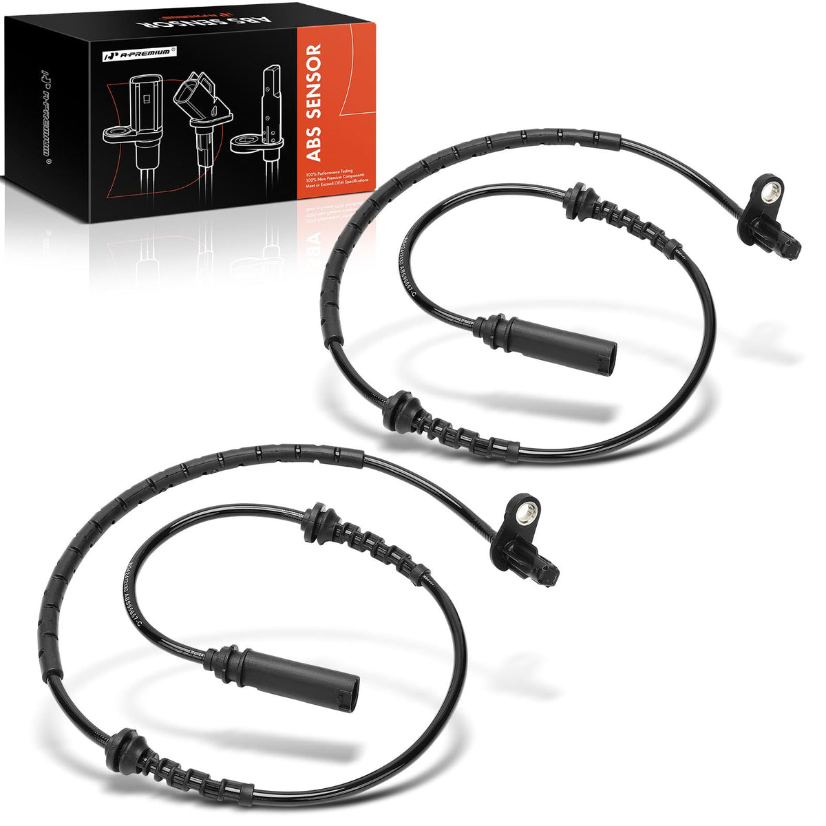 A-Premium Set of 2 Front ABS Wheel Speed Sensor Compatible with BMW