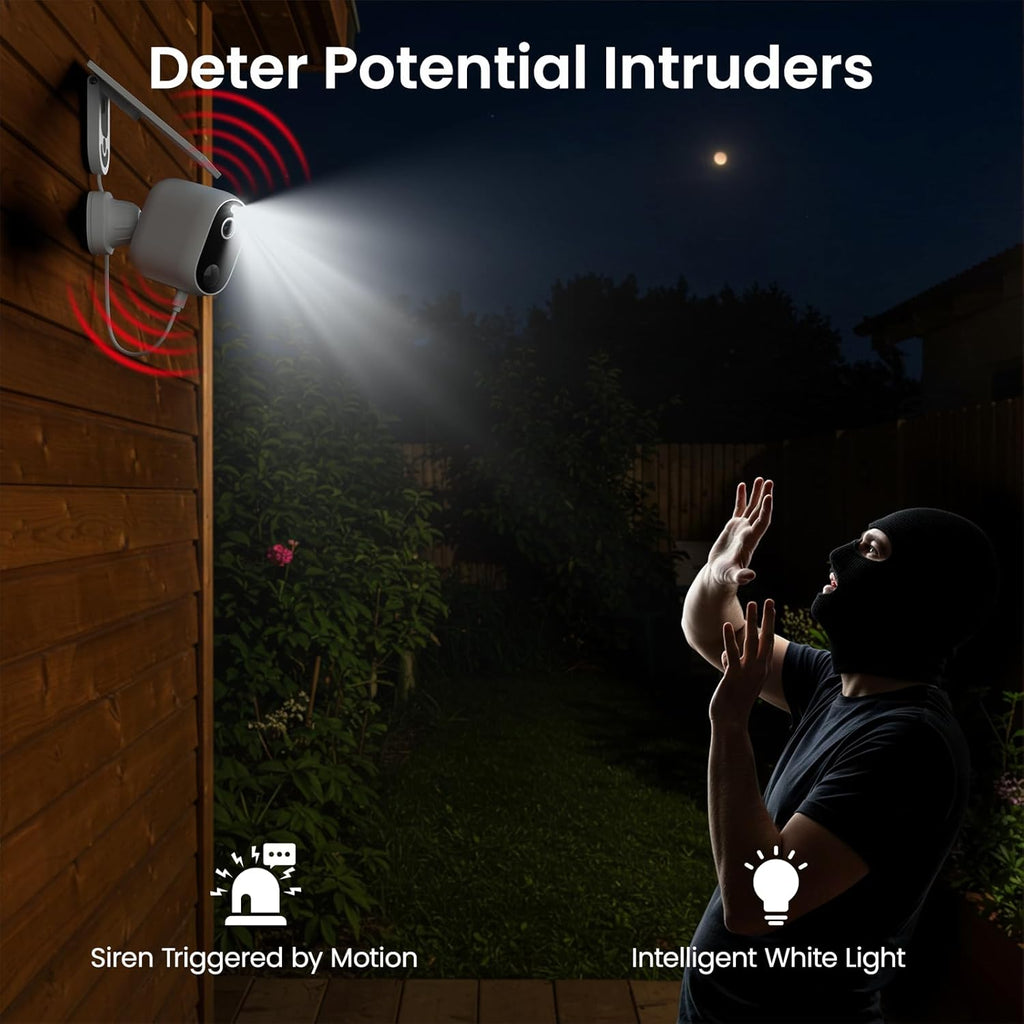 Security Cameras Wireless Outdoor-Solar&Battery Powered 2K 2.4G Cameras for Home Security, Instant Alert, AI Human
