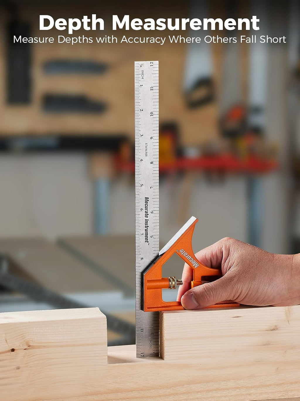 Mecurate 7-Inch Rafter Square & 12-Inch Combination Square Set